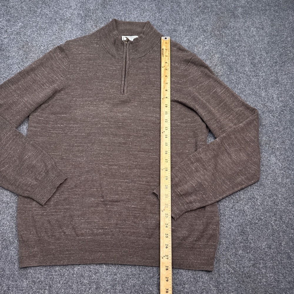 Jos A Bank 1/4 Zip Pullover Knit Sweater Mens Size XL Coffee Brown Mock Neck - Picture 8 of 12